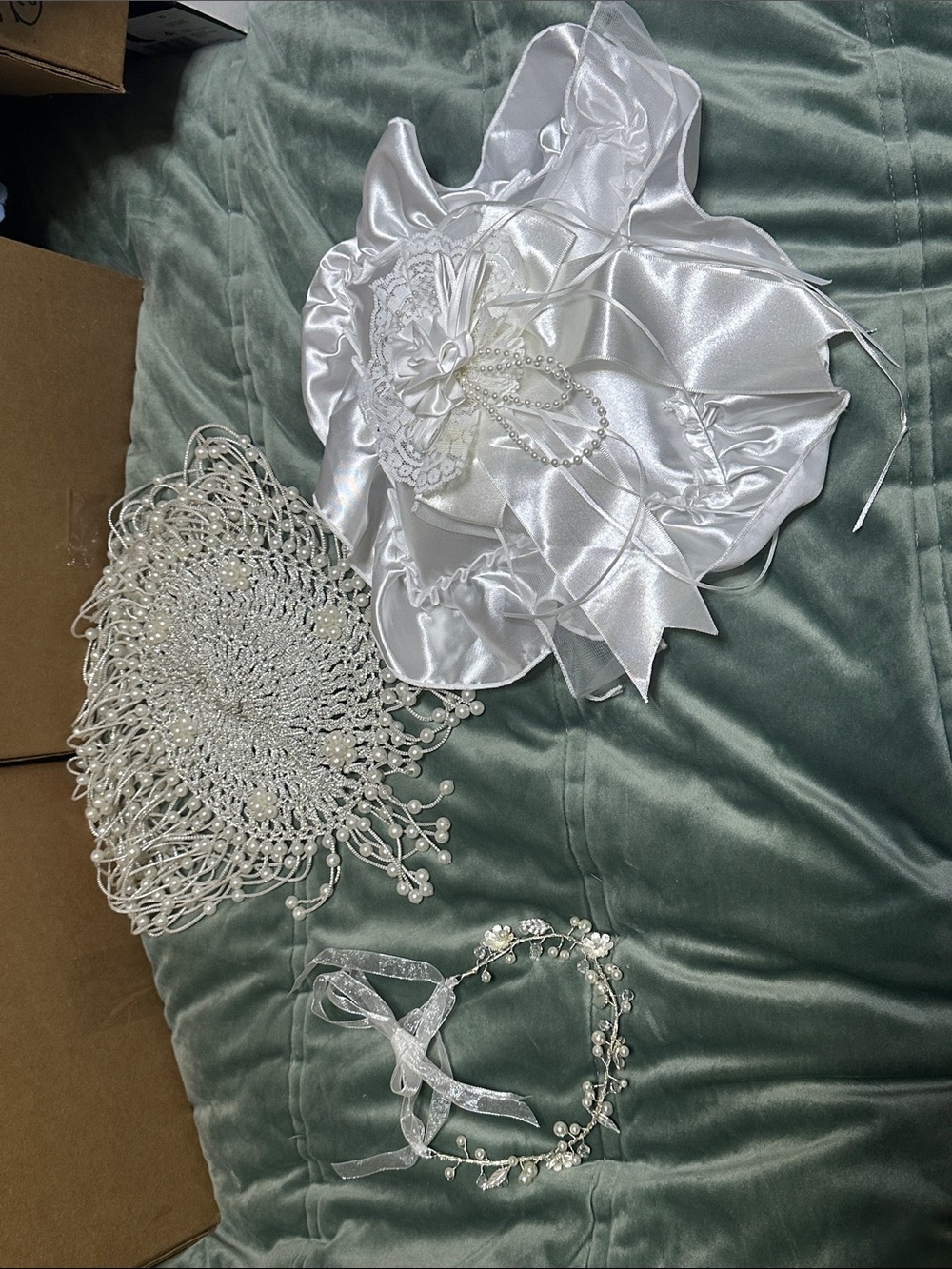 Bridal Headpiece’s with ring pillow